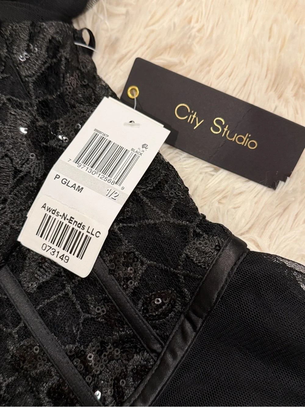 NEW City Studio Lace Tulle Maxi Dress 1/2 Corset Gown Black Goth Tiered Prom